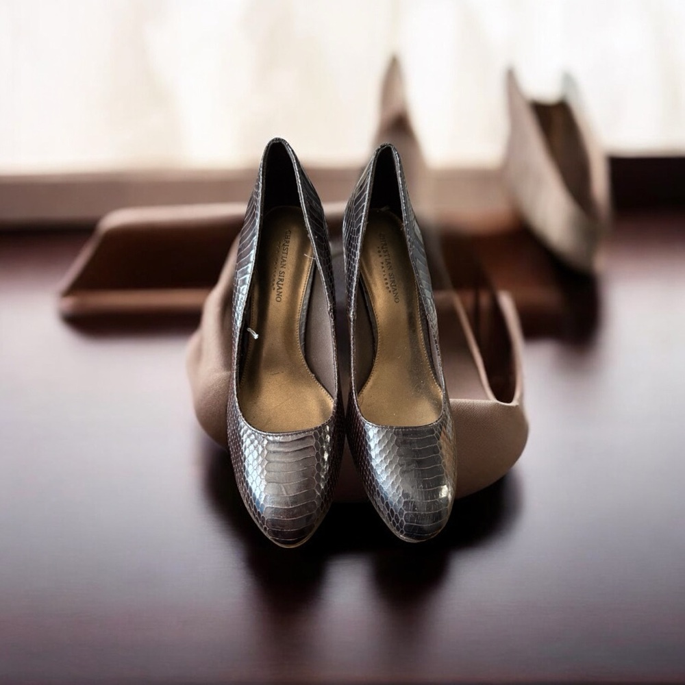 Christian Siriano Snakeskin Brown Heels - Picture 3 of 3